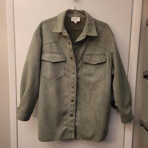 Bohme Women's Soft Faux-Suede Button-Down Shirt